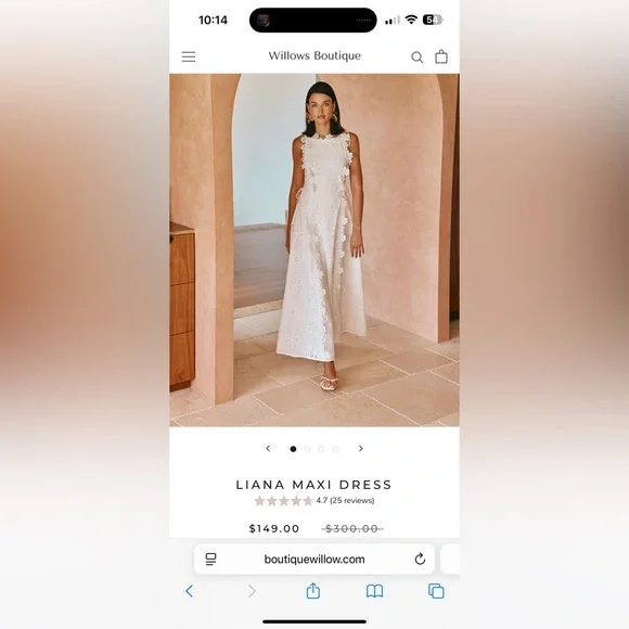 Elegant Cream Floral Maxi Dress - Picture 2 of 11